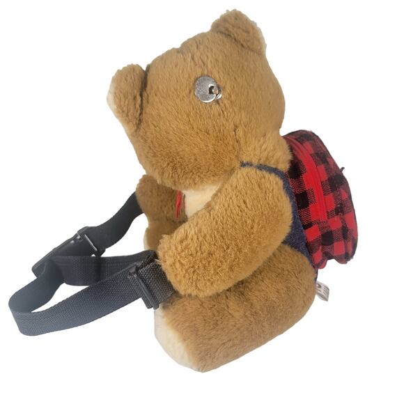 1986 Teddy Bear Plush Belt Shoulder Bag Fanny Pack Collectible Musical Wind-Up - Picture 3 of 15